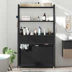 STIKELY Laundry Hamper Laundry Basket with 3 Section Pull-Out Rolling Bags & 2-Tier Storage Shelf, Laundry Sorter for Organization and Storage with 2 Drawers for Laundry Room, Bathroom