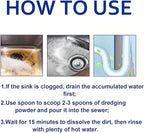 Liapu Drain Clog Remover, Pipeline Dredging Agent, Powerful Quick Cleaning Drain Toilet Cleaner Tool, Unclog Toilet Clog And Kitchen Sink Pipe Unblocker Powder