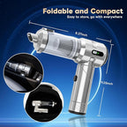 【Upgraded Version】Sycoodeal Car Vacuum Cleaner,Mini Portable Vacuum Cordless,25000PA Powerful Strong Cyclonic Suction USB Rechargeable Foldable Handheld Vacuum with One-touch Dust Removal for Car,Home