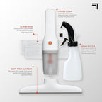 Sharper Image® 2-in-1 Window Vacuum Cleaner Kit – Cordless Squeegee, Spray Bottle, 11" Blade, 2 Washable Microfiber Pads| Cleaning Supplies Tool Set| Glass, Mirrors, Shower, Windows, Car Windshield