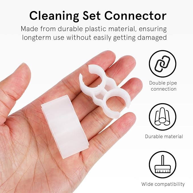 UPKOCH 2pcs Broom Accessory Dustpan and Broom Pole Clips Double Pipe Clamp Connection Cleaning Tool Linking Clip for Household Sweeping Set