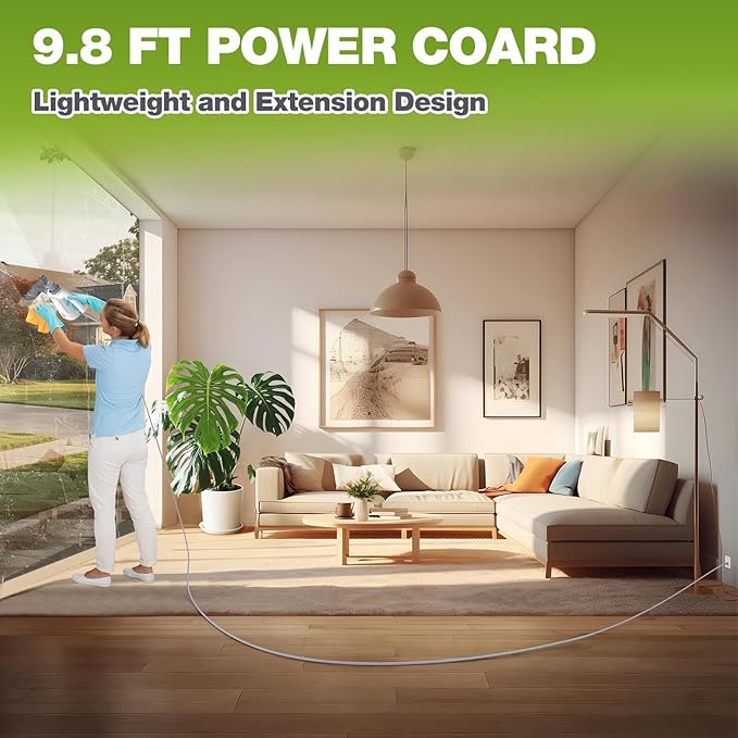 Pressurized Handheld Steam Cleaner, Portable Steam Cleaner Multipurpose for Home, Multi-Surface Steam Cleaner for Tile, Grout, Windows, Bathroom, Kitchen, Car Cleaning (White)