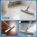 ITTAHO 17.3" Floor Squeegee，Squeegee Broom for Floor with 62" Long Handle, Shower Squeegee for Tile Shower Walls,Garage, Deck, Bathroom, Glass,Window, Concrete Floor