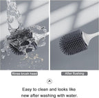 Lefree 2 Pack Silicone Toilet Brush Set with Ventilated Holder, Floor Standing & Wall Mounted Toilet Scrubber