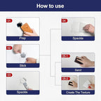 17.2oz Drywall Patch Repair Kit - Professional All-in-1 Tool Set (Scrapers/Sanding Sponge/Texture Sponge/Gloves/ Aluminum Patches/Putty Knife) for Fast Wall Hole Repair