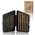 13Pcs M35 Cobalt Drill Bit Set, 1/16 inch-1/4 inch,Twist Jobber Drill Bit Kit for Stainless Steel, Hard Metal and Wood Plastic with Indexed Case
