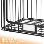 4-Tier Hanging Laundry Room Organizer with Label Cards,Foldable Wire Shelf Basket with 4 Rotating Hooks,Stacked Laundry Basket Organizer,Storage Rack for Laundry Rooms,Closet and Pantry-Black