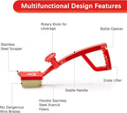 BBQ Grill Cleaner Brush, EEFINITE Steam Grill Brush for Outdoor Grilling with Replacement Scrub Sponge + Superior Scraper, Safe No Wire Bristle Barbecue Scrubber Brush for Grills Cleaning Tool