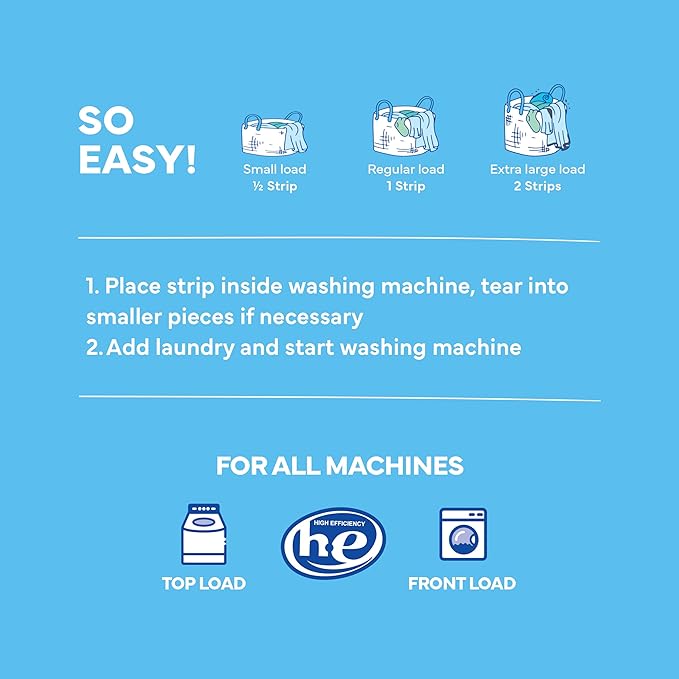 Tru Earth Eco-friendly, Biodegradable, Zero Waste, Cruelty-Free Laundry Detergent Sheets/Eco-Strips for Sensitive Skin, 32 Count (Up to 64 Loads), Fresh Linen Scent