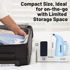 Handheld Garment Steamer for Clothes, Portable Clothes Steamer Remove Wrinkle, 180ml Water Tank, 12 minutes Continuous Steam, 2.3 meter Cord, Ideal for ALL Fabrics, One button Design (Blue)