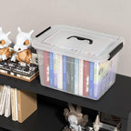 18 Quart Storage Boxes, 4-Pack Clear Plastic Storage Bins with Lids