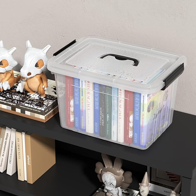 18 Quart Storage Boxes, 4-Pack Clear Plastic Storage Bins with Lids