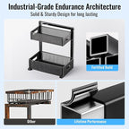 2 Pack Under Sink Organizer and Storage, Metal Under Kitchen Sink Organizer, Slide Out Bathroom Organizers and Storage, Undersink Organizers for Kitchen Bathroom Cabinet