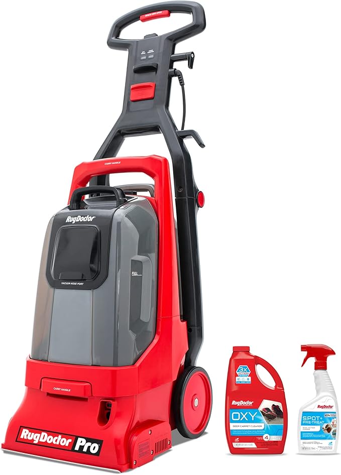 Rug Doctor Pro Deep Commercial Carpet Cleaning Machine, Oxy Bundle, Includes 48 oz. Oxy Cleaning Solution and 22 oz. Professional Oxy Spot & Pre-Treat Cleaner