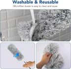 Azun Dusters for Cleaning, Ceiling Fan Cleaner Duster with Extension Pole 30"– 96", Reusable Microfiber Duster for High Ceilings, Walls, Blinds, Cobwebs, Furniture, Indoor & Outdoor Use