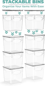 Sorbus Small Plastic Storage Bins (4 Pack) – Clear Bins for Kitchen, Pantry, Fridge, Cabinet, and Refrigerator – Stackable Storage Containers for Home Organization