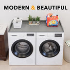 SpaceAid Washer Dryer Countertop, Laundry Wood Shelf Topper with Edge, 54" Width x 27.5" Depth Cover Guard Organizer for Washer and Dryer Laundry Hamper Counter Storage Organization (Gray)