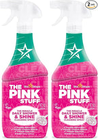 The Pink Stuff Miracle Daily Shower & Shine Spray – 30oz Bathroom Cleaner for Glass,Tile,Mirrors & Chrome – Prevents Soap Scum-& Watermarks-– No Rinse Spray-& Leave Formula,(Pack of 2)