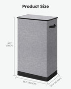 SOLEDI Laundry Hamper with Lid 100L Large & Tall Collapsible Laundry Basket, Clothes Hamper with Bag Removable Easy to Carry, Dirty Hampers for Bedroom, Bathroom, Dorm, College, Grey