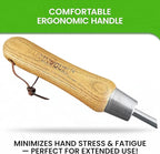 Garden Guru Eco Hand Rake Soil Tiller- 100% Recycled Stainless Steel - Rust Resistant - FSC Certified Wood Ergonomic Handle - Great for Gardening, Cultivating, Loosening Soil & Spreading Mulch