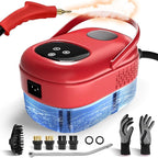 Steam Cleaner 2500W, Multipurpose Steamr for Cleaning, Handheld Steam Cleaner with Brushes, 15s Fast Heating Pressurized Steamer for Home Use, Portable Steamer for Car, Kitchen, Grout, Tile (Red)