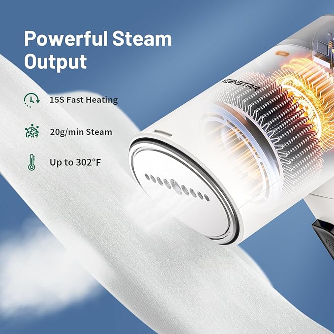 Travel Steamer for Garments with Dual Voltage for Worldwide Use, 120V/220V Foldable Handheld Fabric Wrinkle Remover,15s Fast Heat-up, 1200W Horizontal & Vertical Steaming, 1.9 Pounds