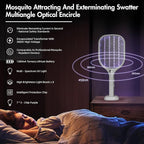Lulant Electric Fly Swatter Rechargeable, Electric Bug Zapper Racket with Light, Mosquito Swatter, 3000V Detachable Dual Modes Fly Zapper, Mosquito Killer for Indoor Outdoor (1Pack)