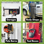 GATOR MAGNETICS MIDI 2.5 & 4" Open Hooks, 25 lb Heavy Duty Magnetic Hooks for Steel Surfaces, Patented Easy-Release, Non-Slip Grip – Storage & Organization, Garage, Shed, Home, Cleaning Tools -4 Pack