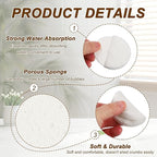 uxcell 20Pcs Cellulose Sponges, Round Kitchen Clean Sponges Non-Scratch Compressed Dish Scrubber for Kitchen Household Cookware Bathroom Cleaning & DIY, White