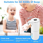 Automatic Soap Dispenser Touchless, 6-Level Foaming Hand Soap Dispenser for Bathroom Kitchen, 1200mAh Rechargeable Dish Soap Dispensers,12.8oz/380mL,Waterproof,Hands-Free,Wall Mount