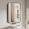 Bathroom Medicine Cabinet with 20"x26" Stainless Steel Framed Mirror,Recessed or Surface Mounted Bathroom Mirror Cabinet,Storage Cabinetfor Bathrooms, Guest Rooms, Apartments, Farmhouse Decor