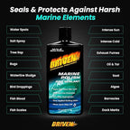 DRIVEN Marine Polish & Sealant for Super High Gloss Wet Look, Protection from Water Spots & Contaminants - Polymer Polish Against Intense Heat from Sun, Exhaust Stain & More - for Boats, RVs, More
