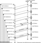 Pipe Shelves, Wall Mounted Wood Metal Industrial Shelves, Ladder Bookshelf for Living Room (White, 10" D x 30" W x 82.5" H)