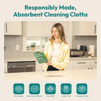 FEBU Swedish Dishcloths for Kitchen | 5 Pack Floral Reusable Paper Towels Washable | Swedish Dish Towels | Non-Scratch Cellulose Sponge Cloths | No Odor, Biodegradable Cleaning Cloths