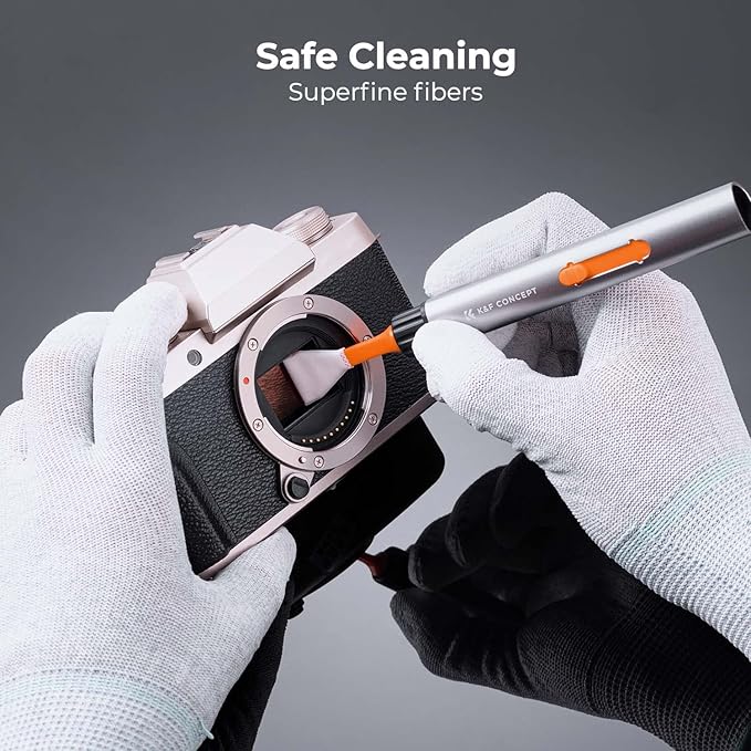 K&F Concept Lens Cleaning Pen Kit for APS-C Sensors, Multi-Function Cleaner Kit for Airpods Pro, Earbuds, Bluetooth Earphone Headphone Case, iPhone Charging Port, Earpods, Laptop