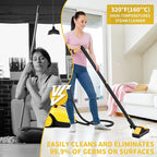 Steam Cleaner, 2000W Portable Household Steamer, 20 Accessories Included Multipurpose Steam Cleaner for Floors, Appliances,Kitchen,Playground,Car (Yellow)