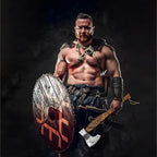 Pair of Viking Axes – Forged High Carbon Steel Norse Bearded Axes | Balanced Throwing Hatchets | Handcrafted Ash Wood Shaft | Sheaths Included | Odin Style Gifts for Men