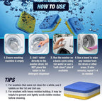 Washing Machine Cleaner Tablets 84 Pack for HE Front Load - Eco Friendly Washer Cleaning Tablets Formula - Pets Hair & Smell Solution - Septic Safe Descale Deodorize Protect - 1 Plus Year Supply