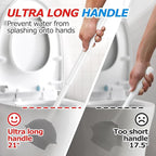2Pack 2 in 1 Toilet Brush and Plunger Set,Clean Gloves, Extended Handle Plunger，Toilet Bowl Brush Plunger Set,Bathroom Cleaning Tools,Toilet Brush Plunger Combo,Cleaning Brush(Cream White)