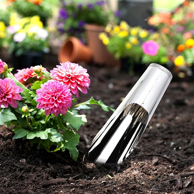 YARNOW Bonsai Soil Scoop Metal: Stainless Steel Garden Hand Soil Scooper Bucket Shovel Potted Succulent Plant Transplanting Shovel Spoon Bonsai Tool Kit Gardening Tool