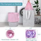 Polecasa Heavy Duty Large Mesh Laundry Bags with ID Tag and Locking Drawstring Closure - 2 Pack, 24 x 36 inches - Laundry Hamper Liner, Washable Laundry Bag for Travel, Sports, Dorms (Pink)