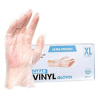 ForPro Disposable Vinyl Gloves, Clear, Industrial Grade, Powder-Free, Latex-Free, Non-Sterile, Food Safe, 2.75 Mil. Palm, 3.9 Mil. Fingers, X-Large, 100-Count (Pack of 10)