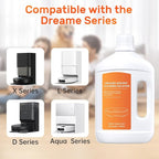 Orange Floor Cleaning Solution 1L Compatible with Dreame Wet & Dry Vacuum and Robot， Residue & Streak Free,Suitable for All Robot Vacuum Cleaners and Wireless Wet Dry Dual-Use Vacuum Cleaners
