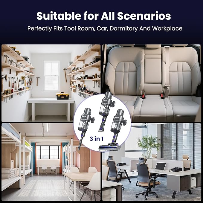 650W Cordless Vacuum Cleaner, 45KPA Suction Power, 70-Minute Runtime, Handheld & Foldable Design, Ideal for Pet Hair, Carpets, Hardwood & Bare Floors – Premium Home Cleaning Solution