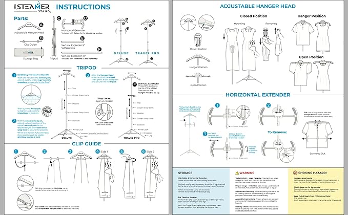 Travel Pro | Adjustable Standing Garment Steaming Rack with Hanger | Fast, Foldable, Sturdy, Portable Steam Ironing Solution for Travel & Home