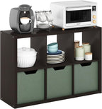 Furinno Cubicle Open Back Decorative Cube Storage Organizer, 6-Cube, Black Dark Oak