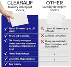 CLEARALIF Laundry Detergent Sheets Up to 160 Loads, Fresh Original - Great For Travel,Apartments, Dorms,Laundry Detergent Strips Eco Friendly & Hypoallergenic