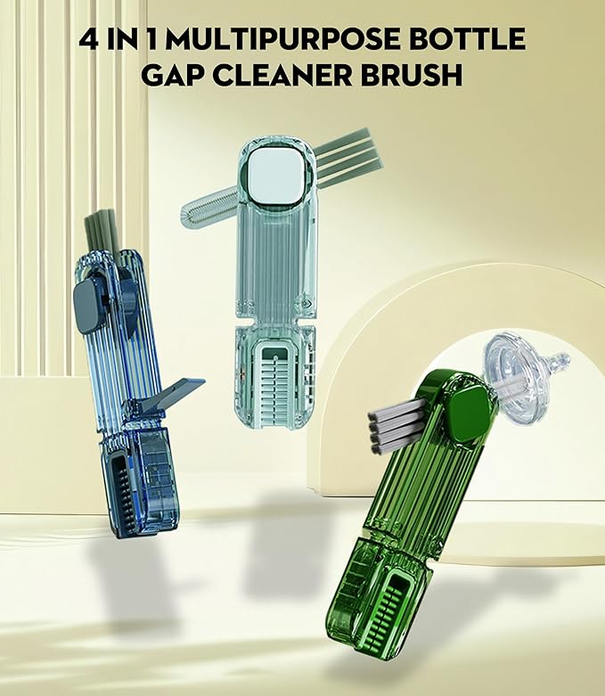 4 in 1 Cup Lid Gap Cleaning Brush - 2025 Multifunctional Insulation Bottle Cleaning Tools, Mutipurpose Tiny Silicone Cup Holder Cleaner, Home Kitchen Cleaning Tools