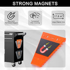 4-Pack Magnetic Wrench Organizer, 48-Slot Wrench Rack Tool Trays, Durable ABS Wrench Holder for Tool Box Drawer Chest, SAE (1/4" to 1-1/16") & Metric (6 to 24mm)