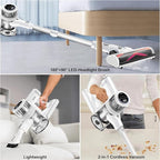VYKLO Cordless Vacuum Cleaner, 600W 55Kpa 70Mins Stick Vacuum Cleaners for Home, AUTO Dust Detection/LED Touch Display, Rechargeable Wall Mount, Wireless Handheld Vacuum for Pet Hair/Carpet/Hard Floor
